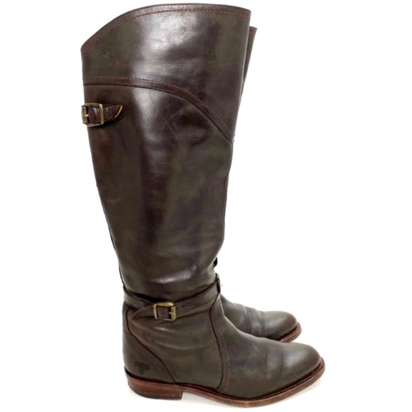 Frye 77561 Belted Dorado Riding Leather Knee High Boot in Brown - Picture 5 of 9